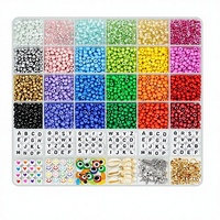 Kit de fabrication de bracelets avec 4000 perles de verre de 4 mm, design lettres, perles à enfiler, accessoires de bijoux DIY, modèle JJKK-96583