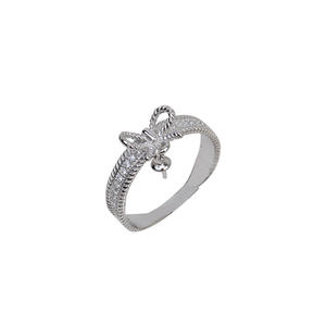 S925 Silver Open Ring with Adjustable Butterfly Knot DIY Pearl Accessories Empty Stand 260 <b>Jewelry</b> <b>Findings</b> & <b>Components</b> - Product Image 5