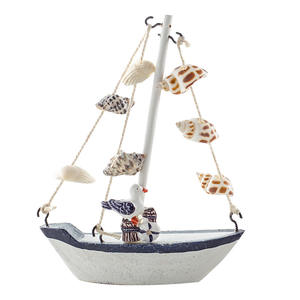 Coquille de style <span class=keywords><strong>méditerranéen</strong></span> fissure <span class=keywords><strong>petit</strong></span> bateau décoration modèle de <span class=keywords><strong>voilier</strong></span> en bois petits ornements enfants artisanat créatif bateau - Product Image 1