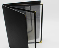 Porte-menu personnalisé transparent en cuir PU, couverture de menu sur mesure, étui pour restaurant, bar, café, fournisseur