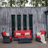 Ensemble de meubles de jardin en aluminium de style européen, canapés de jardin en rotin, imperméables, ensemble de meubles de salon d'extérieur