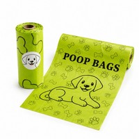 Bolsas para excremento de perro de poliéster biodegradable ecológicas y engrosadas, diseño simple, fuerte control de olores, rollos fáciles de rasgar para uso en exteriores