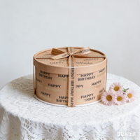 Papier d'emballage Kraft marron Joyeux Anniversaire avec texte noir et doré, papier cadeau recyclable pour les fêtes d'anniversaire