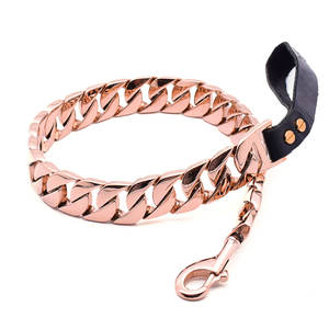Cerradura de seguridad personalizada superventas, cadena de perro de 42mm, collar de oro rosa - Product Image 4
