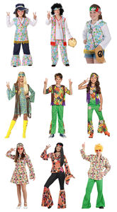 طقم زي هيبي للرجال، سترة هيبي، قميص مصبوغ، أزياء هيبي للشباب لحفلات الهالوين والتنكر - Product Image 5