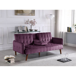 JS Modern Tufted Folded <span class=keywords><strong>Click</strong></span> <span class=keywords><strong>Clack</strong></span> para muebles de sala de estar Tela Patas de madera Mesa desplegable Sofá <span class=keywords><strong>cama</strong></span> - Product Image 5