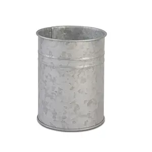 Vaso de metal galvanizado para áreas externas, jardim para flores