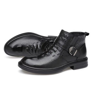 Nouvelles bottines en cuir véritable pour hommes, lavables, à semelle Goodyear, style rétro, chaussures de travail Amekaki à lacets - Product Image 2