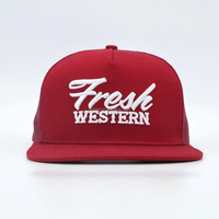 Casquette de camionneur personnalisée à 5 panneaux, casquette de baseball de style urbain avec broderie de lettres tendance et logo brodé