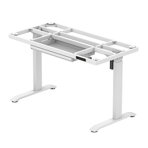 Escritorios Eléctricos de <span class=keywords><strong>Altura</strong></span> Ajustable con Cajón, Muebles de Oficina con Marco Metálico Elevador, Escritorio de Pie con Superficie de Vidrio Templado - Product Image 6