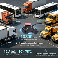 Caméra de bus à double objectif grand angle 145 degrés 1080P AHD avec moniteur de sécurité avant et intérieur et microphone audio pour autocar de transport ODM