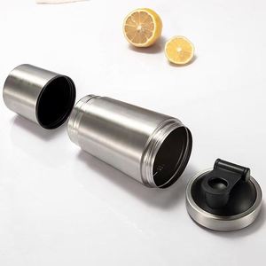 Shaker <b>Bottle</b> Metal Shaker <b>Bottle</b> Double Section Shaker <b>Bottle</b> with Scale for Gym - Product Image 4