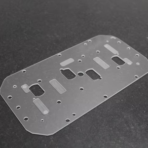 Customized High Transmittance CNC Drilled Square <strong>Semiconductor</strong> Quartz Glass Fused <strong>UVC</strong> Quartz Slot Perforated Plate Cutting - Product Image 1