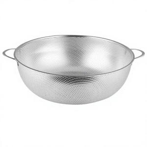 Passoire en acier inoxydable avec poignées, égouttoir en métal durable pour la cuisine - Product Image 2