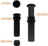 100mm Einbau-Motorisierte Pop-up-Steckdose Doppelseitige Küchenarbeitsplatten-Steckdose mit 4 Stromanschlüssen, 2 USB-A, 2 USB-C und Kabelloser Ladefunktion