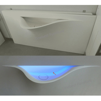 Sur mesure pierre artificielle moderne salle de bains toilettes et lavabo sous le comptoir LED vanité lavabo