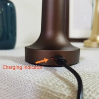 Lampu meja mewah Modern kreatif aluminium oksidasi isi ulang kontrol sentuh USB pengisian baterai tanpa kabel UNTUK RESTORAN