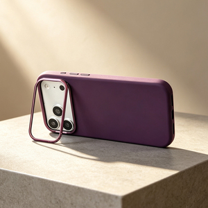 Funda Protectora Magnética de Silicona Líquida de Color Sólido JOYPORODO S135 con Soporte Metálico para Lentes para iPhone 17 18 Pro Max - Product Image 3