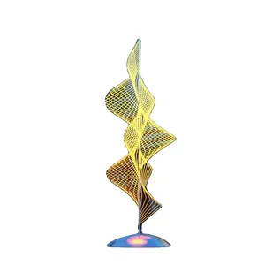 Acciaio astratto rotante cinetica scultura del vento all'aperto giardino scultura in metallo arte in acciaio inox