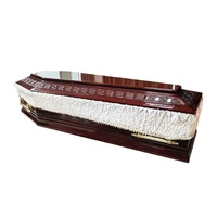 Ataúdes de madera funerarios de estilo europeo de alta calidad y suministros funerarios de ataúd