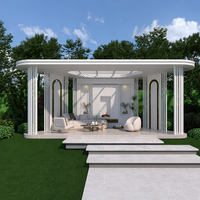 DMJ-LT014 Pergola motorisée à toit à lames orientables en aluminium pour patio, jardin, cour, terrasse, abri solaire extérieur, gazebo, auvent