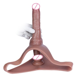 Soft Silicone Lesbian Strap-On <b>Dildo</b> Penis Pants Realistic Adults Sex Toys Masturbator Hollow <b>Dildo</b> for Men Woman - Product Image 1