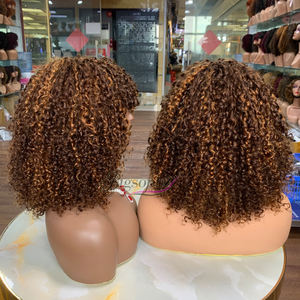 Perruque en cheveux humains SDD, 14 pouces, coupe pixie avec frange, 300g, disponible en 4 couleurs, qualité supérieure, style élégant - Product Image 3