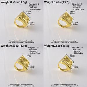 Zeadear 18k Gold Plated Copper <b>Chunky</b> Egyptian Pyramid Hip Hop Vintage Custom Engagement Jewelry Accessory <b>Ring</b> for Men - Product Image 5