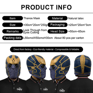 Máscara de Látex de <span class=keywords><strong>Thanos</strong></span> para Cabeza Completa, Ideal para Casas Encantadas, Salas de Escape, Halloween y Fiestas de Disfraces, Personalizable - Product Image 2