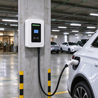Chargeur EV de niveau 2 7 kW, borne de recharge murale domestique avec carte RFID, prise Type 2, écran LED, étanche IP65, pour garage résidentiel