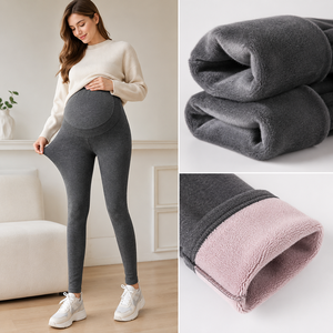 Leggings per Donne in Gravidanza con Fodera in Pile, Supporto Addominale e Comfort per i Glutei, Pantaloni Caldi per Donne in Gravidanza - Product Image 6