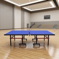 Table de tennis de table pliable en MDF de 18 mm, table de ping-pong d'intérieur durable, filet écologique, montage facile, cadre robuste, 8 roues