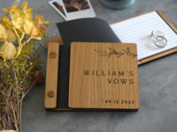 Livret de vœux de mariage en bois sur mesure de haute qualité cadeau de fiançailles et de mariage personnalisé livre de vœux en bois A6