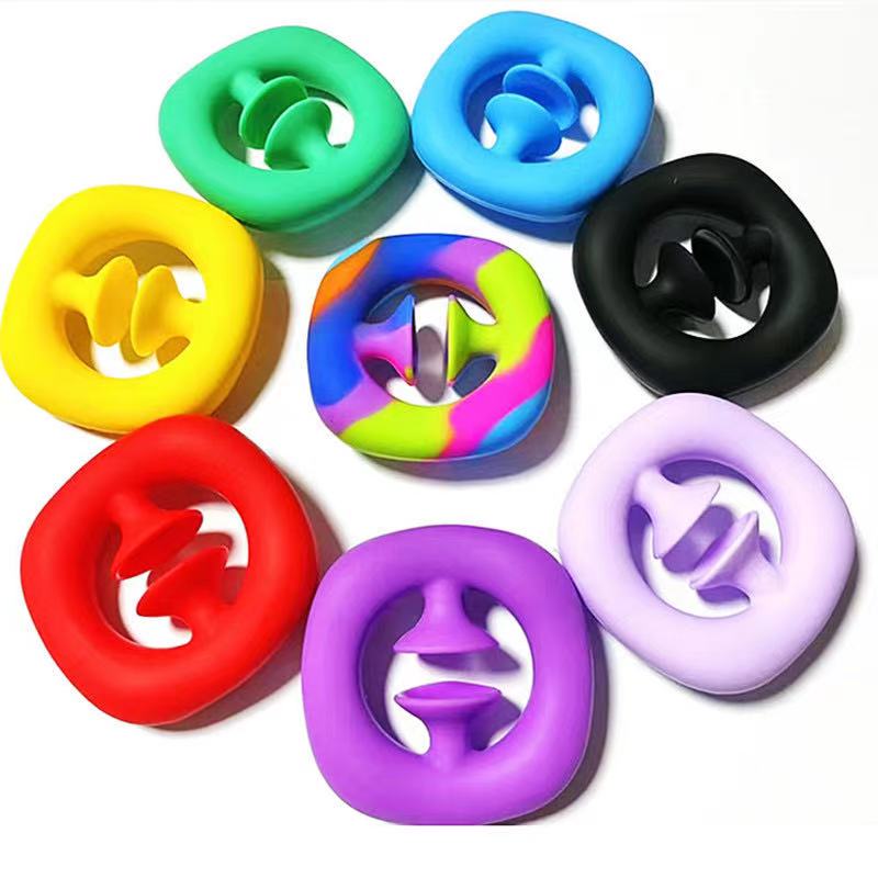 Amazon hot sale cheap rainbow color squeeze silicone fidget toy for adult kid