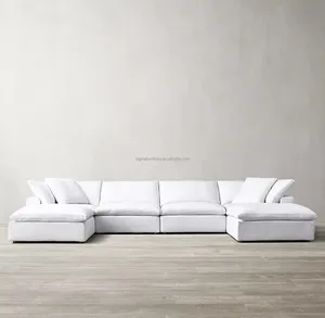 Hot Thiết Kế Phong Cách Bắc Âu Sofa Giường Phòng Khách Hiện Đại Đồ Nội Thất Đám Mây Sofa Set L Hình Dạng Cắt Modular Sofa