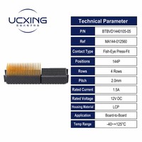 Conector Macho BTB de Alta Densidad de Aleación de Cobre de 144 Pines y 180 Grados, Tipo Ojo de Pez, de 2 mm, 12 V, 1.5 A, para Sistema de PCB de Servidor de Alta Velocidad