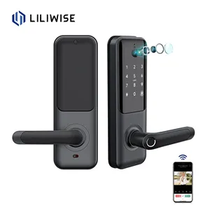 Iliwise fechadura de vídeo porta, trava de alta segurança wi-fi controle remoto impressão digital porta tuya fechadura de porta inteligente com câmera