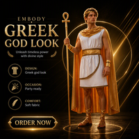 Costume de dieu grec Zeus pour adulte, tunique blanche, cape dorée, couronne de lauriers, ceinture en satin, ensemble pour Halloween, performance scénique, jeu de rôle