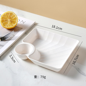 Bol de service rectangulaire en plastique pour sushi, tacos, salsa, charcuterie, en-cas, dumplings, écologique, luxueux, avec séparateurs laser - Product Image 6