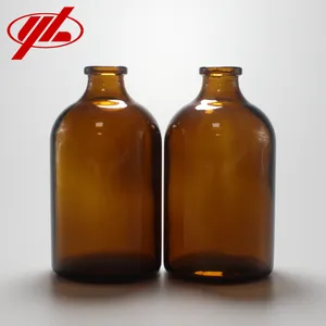100ml USP Tipo II y III ámbar moldeado inyección frasco de vidrio