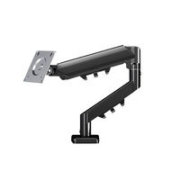 Penyangga Monitor Modern Fleksibel dengan Gas Spring yang Dapat Disesuaikan, Rak Meja Bentuk V untuk Meja Komputer dan Laptop