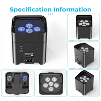 Vente directe usine : Projecteurs LED sans fil 6x18W rechargeables Smartbat, éclairage de scène pour mariages et soirées DJ, avec étui de transport
