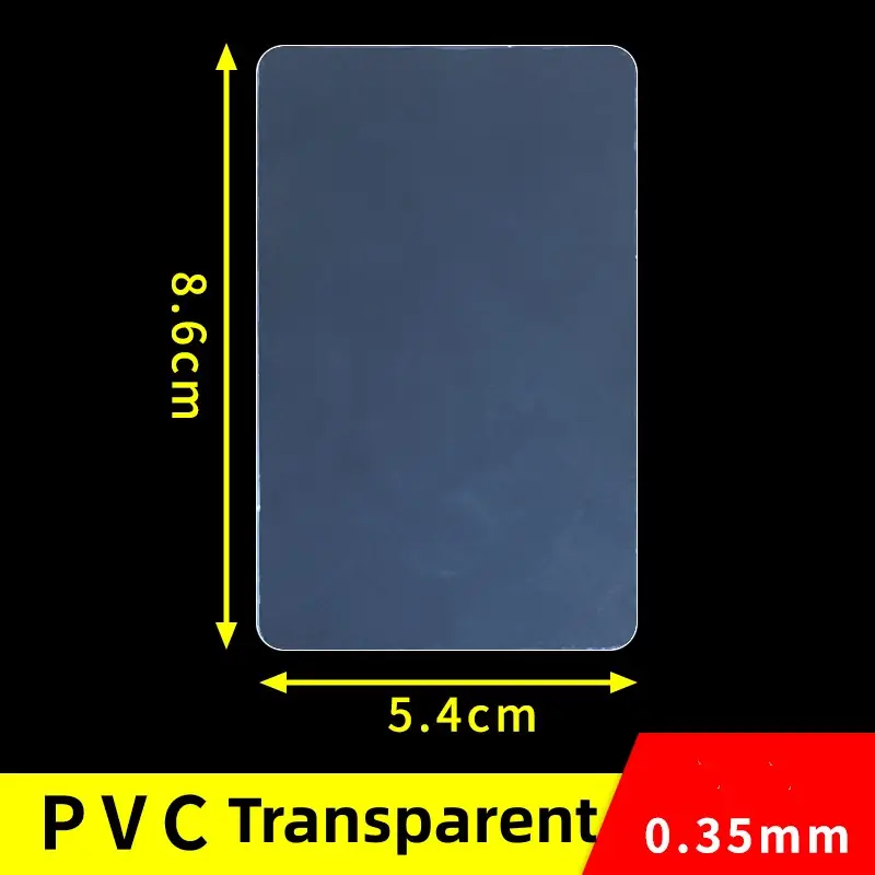 Groothandel Blanco 54*86Mm Standaard Formaat Transparant Doorschijnend Pvc Pp Clear Frosted Naam Kaart Transparant Pvc Visitekaartje