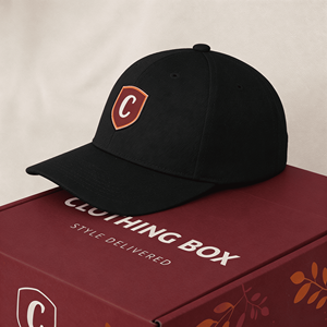 Premium Sturdy Burgundy Kraft Corrugated Self-locking Mailer <b>Box</b> for Cap Accessories Custom Logo Printed Clothing Apparel <b>Box</b> - Product Image 2