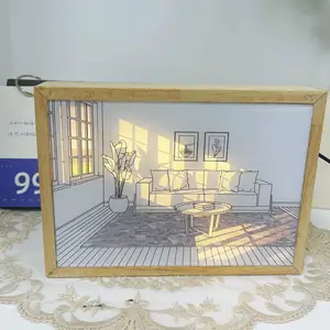 Lighting painting ins gift decoration painting Korean warm modern simple bedside small night light Projection lamp