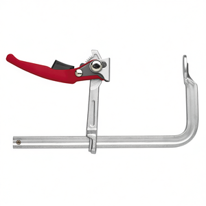 Abrazadera de acero templado Fervi para mecánicos de 100 mm con mango rojo y mandíbula ajustable - Product Image 2