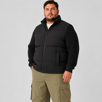 Blouson matelassé en duvet pour homme 2-en-1 avec gilet amovible, col montant, fermeture éclair intégrale, hiver, grandes tailles et coupes oversize 6XL 7XL