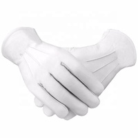Gants en cuir blanc en cuir souple, docker à construire style musulman