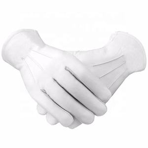 Masonic Regalia Simple White <b>Cotton</b> <b>Gloves</b> Soft Leather <b>Mittens</b> Elegant White <b>Cotton</b> <b>Gloves</b> & Leather Masonic Attire Accessories - Product Image 3