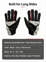 Gants de moto haute performance en cuir et maille respirante, compatibles écran tactile, antidérapants, pour sports de plein air, avec boucle